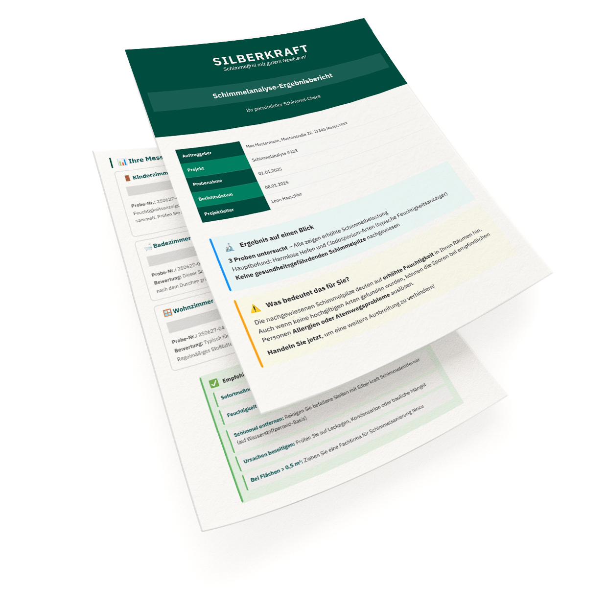 Kit complet de test de moisissures avec analyse en laboratoire | Test en 3 étapes pour l'air et les surfaces intérieures
