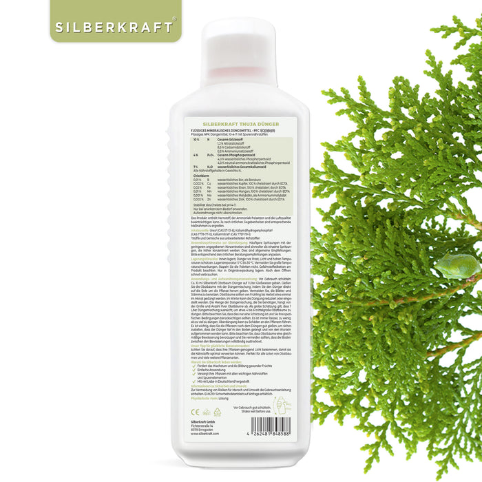 Engrais Thuya - Engrais liquide minéral NPK avec azote - Engrais pour haies de Thuya - Engrais pour conifères