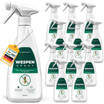 Paquet de douze sprays anti-guêpes Silberkraft 500 ml - protection efficace contre les guêpes, emballage en plastique recyclé, agréable parfum de citron.