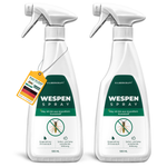 Double pack de spray anti-guêpes Silberkraft 500 ml - protection efficace contre les guêpes, emballage en plastique recyclé, agréable parfum de citron.