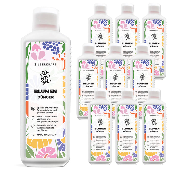 Engrais pour fleurs - Engrais liquide minéral NPK avec azote - Engrais pour fleurs - Engrais liquide pour fleurs - Silberkraft