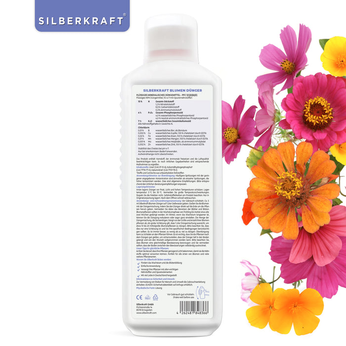 Engrais pour fleurs - Engrais liquide minéral NPK avec azote - Engrais pour fleurs - Engrais liquide pour fleurs