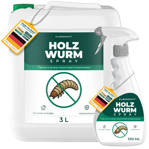 Spray anti-insectes xylophages : Traitement contre les insectes xylophages, les capricornes et les vrillettes du bois pour une utilisation intérieure et extérieure, incluant un livre électronique.