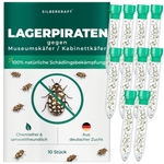 Silberkraft Lagerpiranten contre les coléoptères des musées et les coléoptères des armoires - insectes bénéfiques naturels pour lutter sans produits chimiques contre les coléoptères des musées dans la maison, issus de l'élevage allemand, 10 x 30 Lagerpiranten par tube