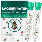 Silberkraft Lagerpiranten contre les coléoptères des musées et les coléoptères des armoires - insectes bénéfiques naturels pour lutter sans produits chimiques contre les coléoptères des musées dans la maison, issus de l'élevage allemand, 2 x 30 Lagerpiranten par tube