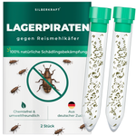 Silberkraft Lager Pirates contre les coléoptères de la farine de riz, insectes bénéfiques naturels pour lutter sans produits chimiques contre les coléoptères de la farine dans la maison, issu de l'élevage allemand, 2x 30 lager pirates par tube