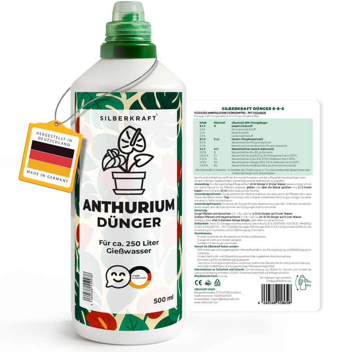 Engrais pour anthuriums – Engrais liquide minéral NPK avec azote – Engrais pour anthuriums et flamants roses – Engrais pour plantes d'intérieur 