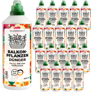 Balkonpflanzendünger – Mineralischer NPK Flüssigdünger mit Stickstoff – Dünger für Balkonpflanzen – Blumenkasten- & Kübelpflanzen-Dünger - Silberkraft