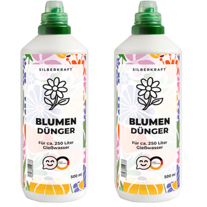 Blumendünger – Mineralischer NPK Flüssigdünger mit Stickstoff – Dünger für Blühpflanzen & Gartenblumen – Universeller Blühpflanzen-Dünger - Silberkraft