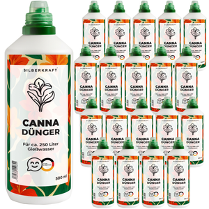 Cannadünger – Mineralischer NPK Flüssigdünger mit Stickstoff – Dünger für Canna (Blumenrohr) – Exoten- & Gartenpflanzen-Dünger - Silberkraft