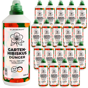 Gartenhibiskusdünger – Mineralischer NPK Flüssigdünger mit Stickstoff – Dünger für Gartenhibiskus – Ziersträucher-Dünger - Silberkraft