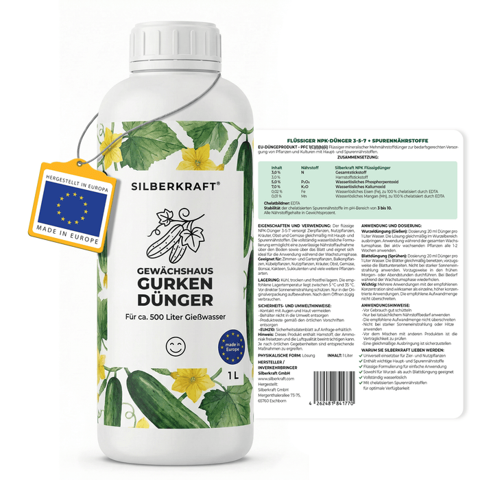 Engrais pour concombre de serre - Silberkraft