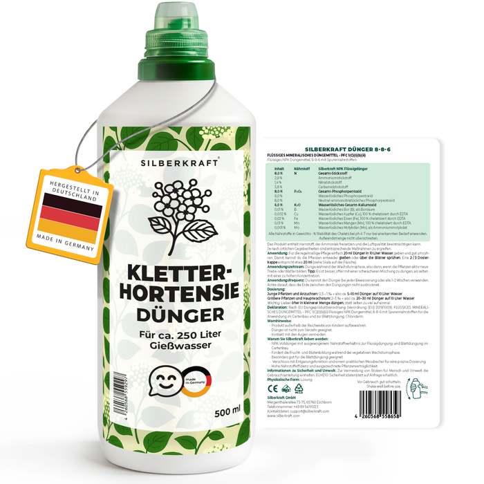 Engrais pour hortensias grimpants – Engrais liquide minéral NPK avec azote – Engrais pour hortensias grimpants – Engrais pour plantes de jardin