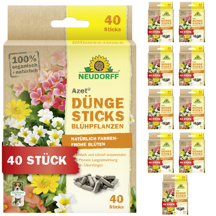 Neudorff Azet bâtons d'engrais pour plantes à fleurs - Silberkraft