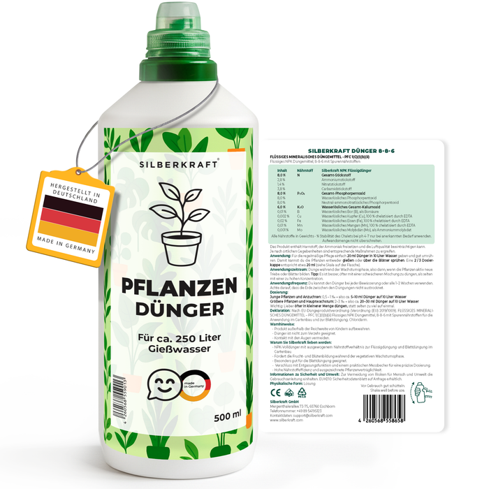 Engrais pour plantes – Engrais liquide minéral NPK avec azote – Engrais pour plantes d'intérieur et de jardin – Engrais universel