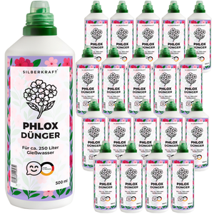 Phloxdünger – Mineralischer NPK Flüssigdünger mit Stickstoff – Dünger für Phlox – Stauden- & Gartenblumen-Dünger - Silberkraft