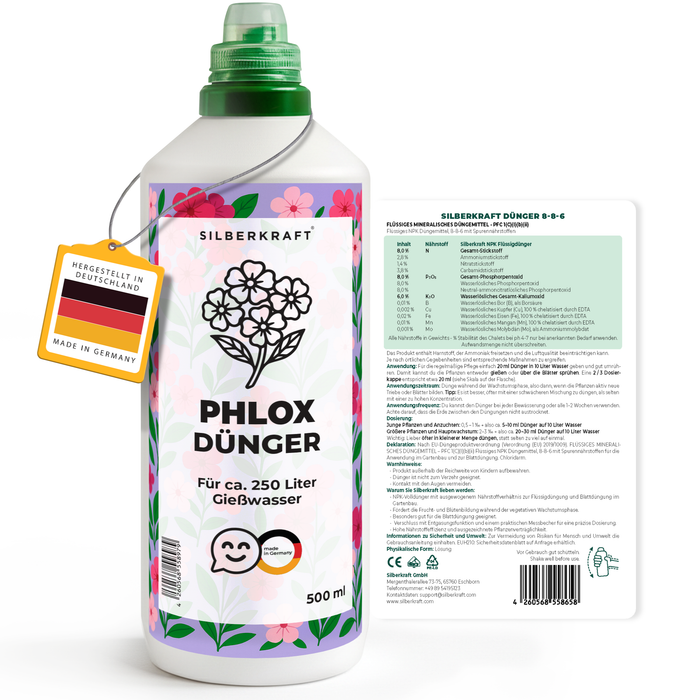 Engrais pour phlox – Engrais liquide minéral NPK avec azote – Engrais pour phlox – Engrais pour plantes vivaces et fleurs de jardin