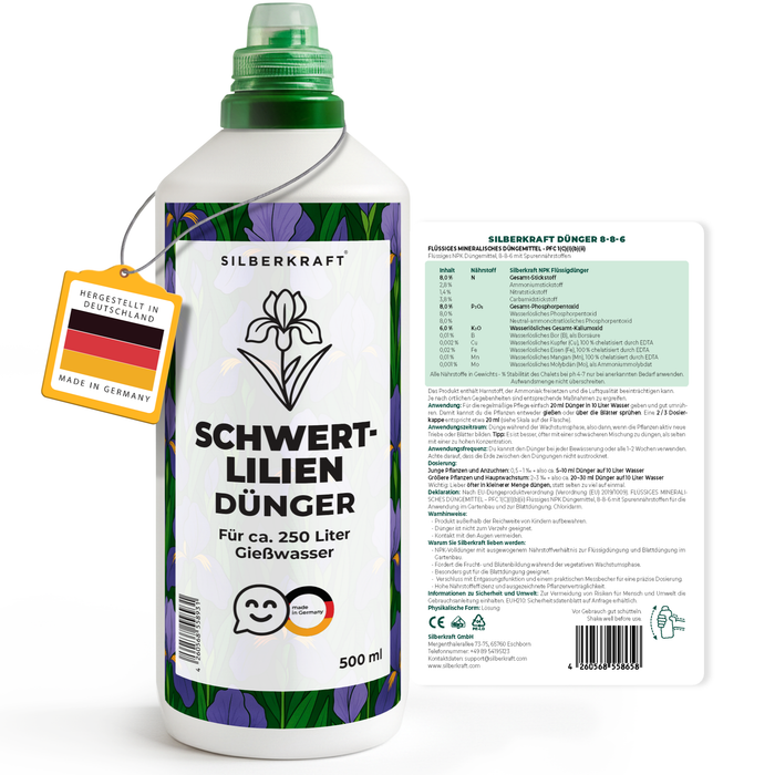 Engrais pour iris – Engrais liquide minéral NPK avec azote – Engrais pour iris – Engrais pour plantes vivaces