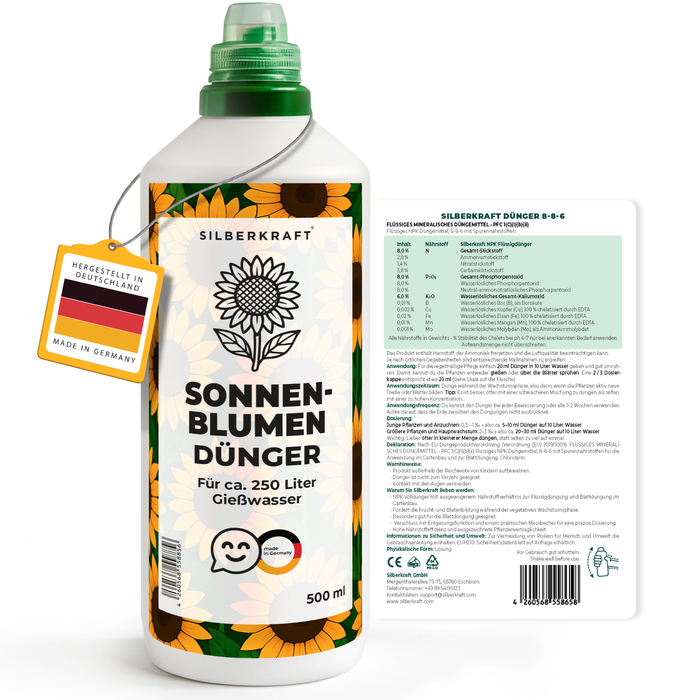 Engrais pour tournesol – Engrais liquide minéral NPK avec azote – Engrais pour tournesols – Engrais pour plantes à fleurs