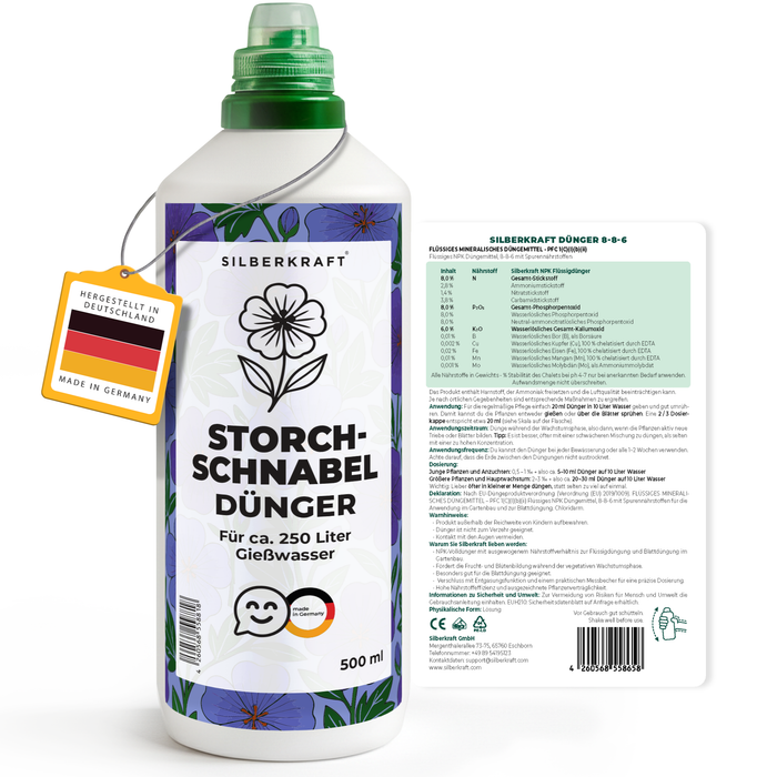 Engrais pour géraniums – Engrais liquide minéral NPK avec azote – Engrais pour géraniums (Géranium) – Engrais pour plantes vivaces