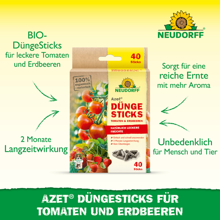 Neudorff Azet bâtons d'engrais pour tomates et fraises - Silberkraft