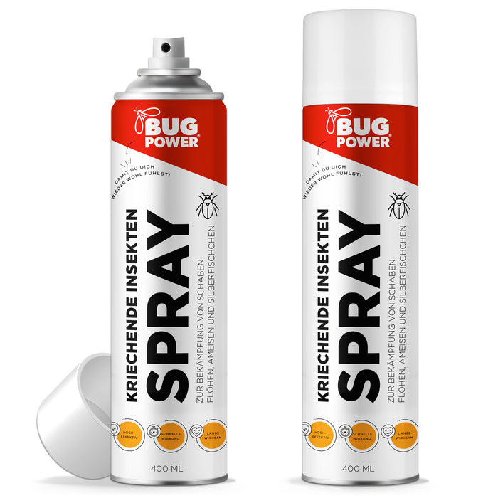 BugPower spray contre les insectes rampants et les guêpes 400 ml - large spectre d'activité - action rapide &amp; effet knock-down