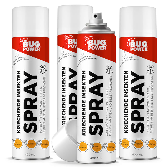 BugPower spray contre les insectes rampants et les guêpes 400 ml - large spectre d'activité - action rapide &amp; effet knock-down