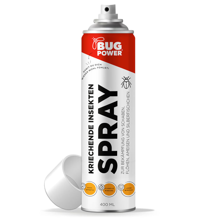 BugPower spray contre les insectes rampants et les guêpes 400 ml - large spectre d'activité - action rapide &amp; effet knock-down