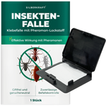 Silberkraft Insektenfalle 1 Stück – Klebefalle mit Pheromon-Lockstoff gegen Ameisen, Silberfischchen, Spinnen und Kakerlaken