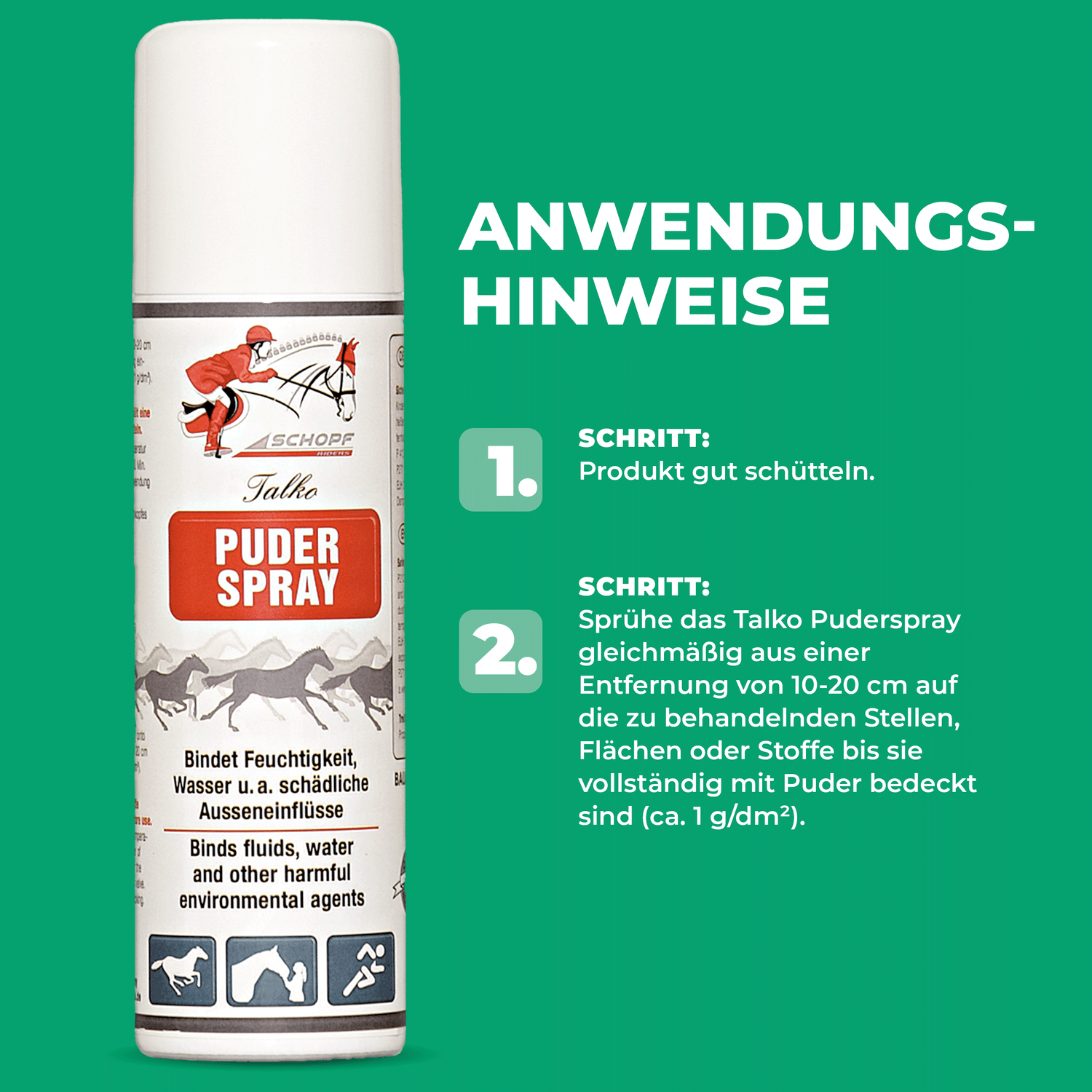 Talko Puderspray: Effektiver Feuchtigkeitsschutz für Pferdeflächen - Silberkraft