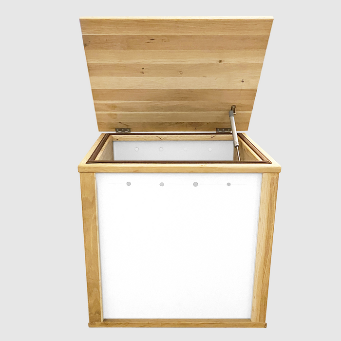 Stylische Wurmkiste - Wurmkomposter für draußen und drinnen -Wurmbox für den Balkon als Komplett-Set mit 500 Kompostwürmern - Silberkraft