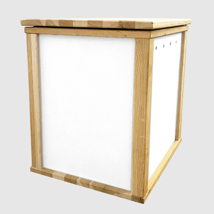 Stylische Wurmkiste - Wurmkomposter für draußen und drinnen -Wurmbox für den Balkon als Komplett-Set mit 500 Kompostwürmern - Silberkraft