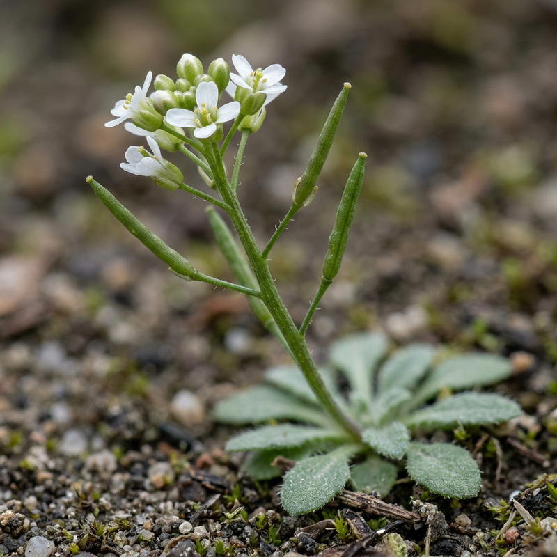 Cresson des champs (Arabidopsis thaliana), illustration IA