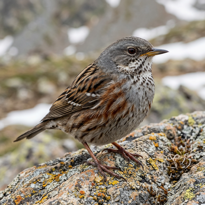 Alpenbraunelle (Prunella collaris), illustration IA