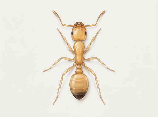 Fourmi pharaon (Monomorium pharaonis), ouvrière vue de dessus