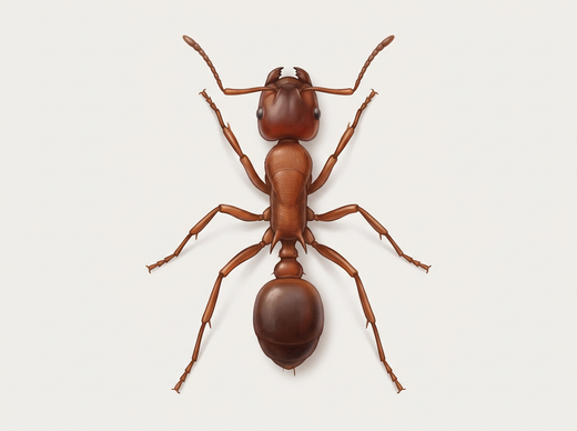 Fourmi rouge (Myrmica rubra), ouvrière vue de dessus