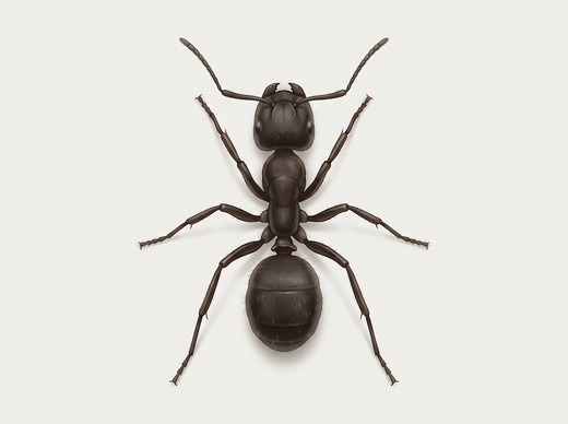 Fourmi noire des jardins (Lasius niger), ouvrière vue de dessus