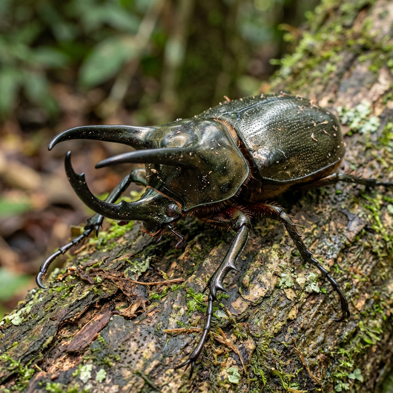 Atlas-Käfer (Chalcosoma atlas), illustration IA