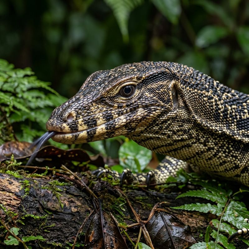 Lézard varan bagué
