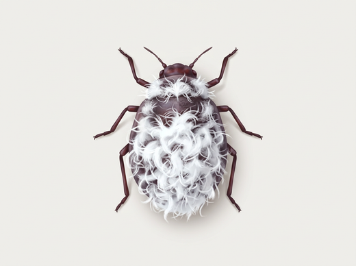 Pou de sang (Eriosoma lanigerum) avec laine de cire blanche d'en haut