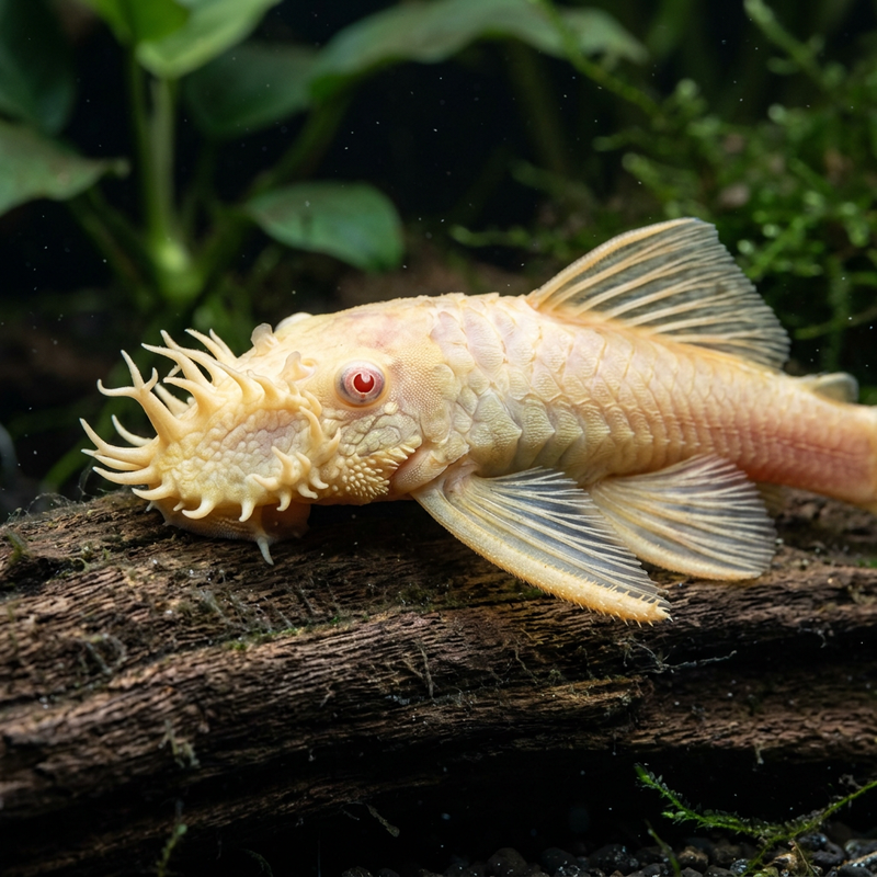 Poisson-chat à antenne bleue (forme de reproduction albinos)