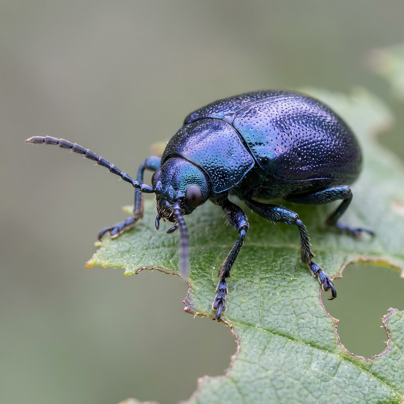 Coléoptère bleu de l'aulne