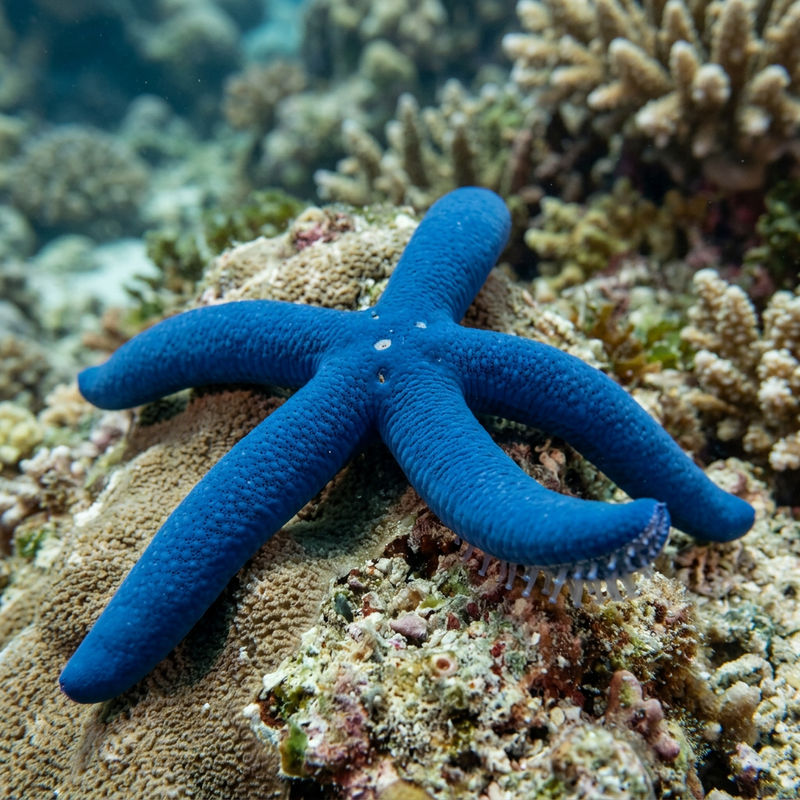 Étoile de mer bleue
