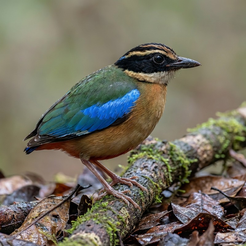 Pitta à ailes bleues