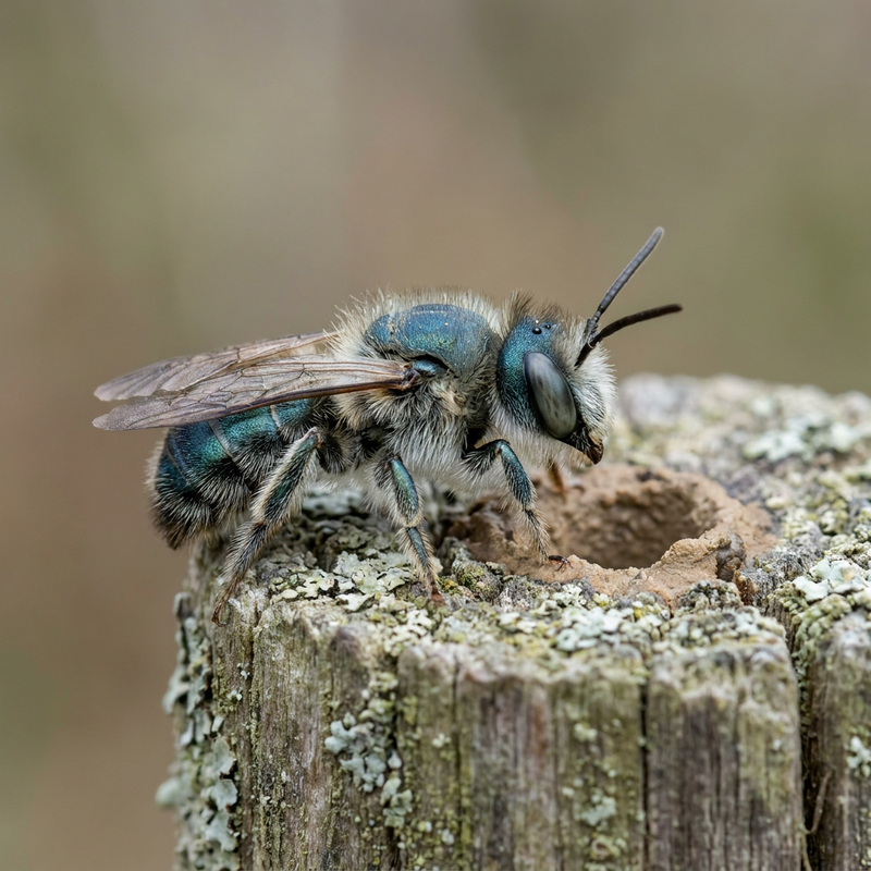 Abeille maçonne bleu-vert