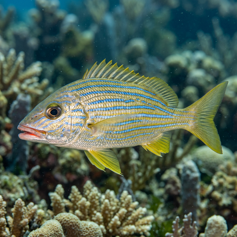 Grunt à rayures bleues