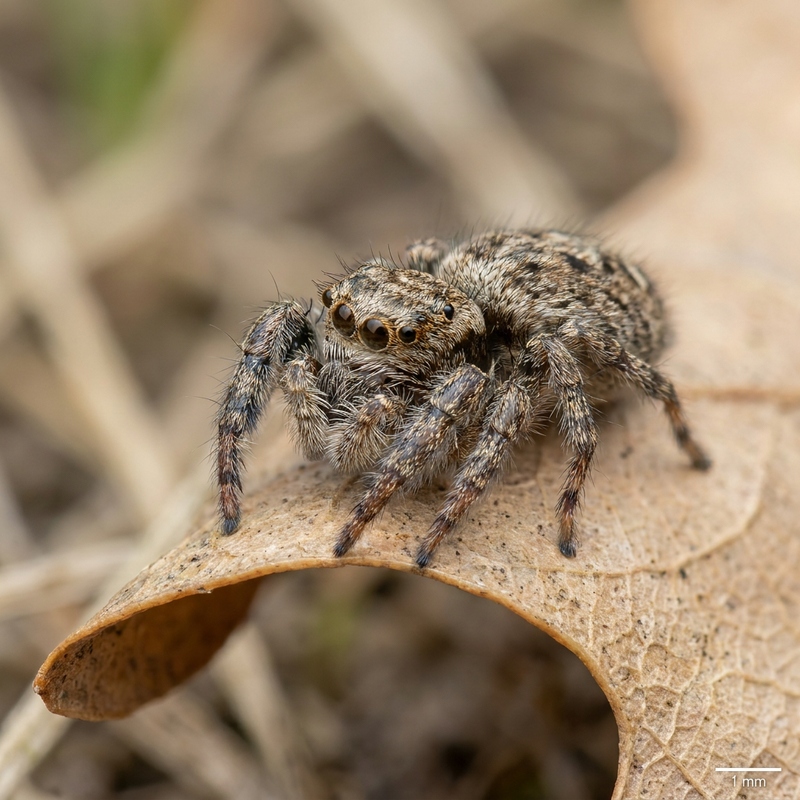 Araignée sauteuse brune