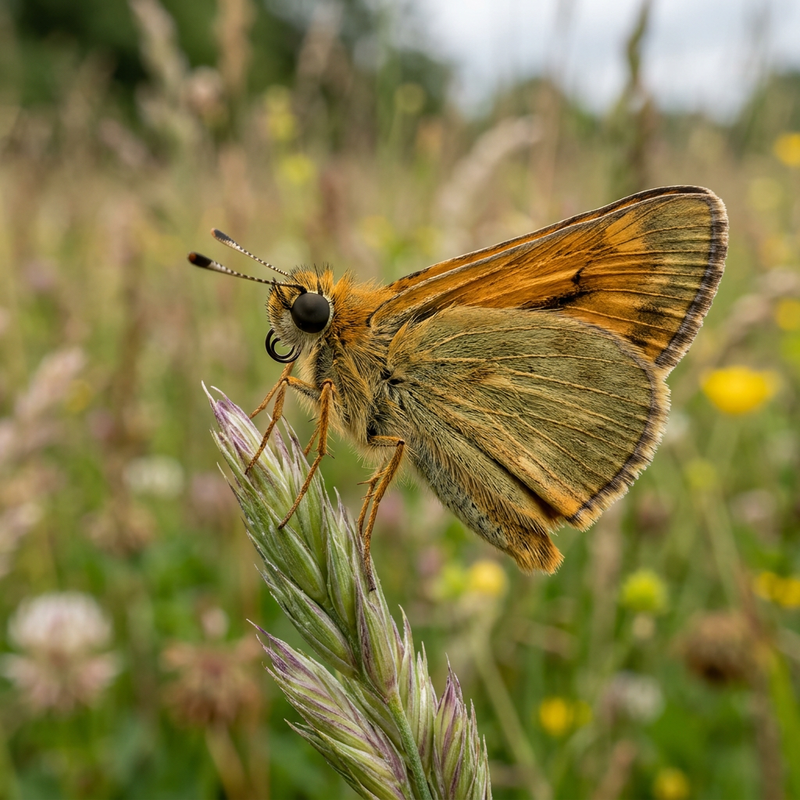 Papillon tête-de-boule brune