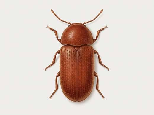 Coléoptère du pain (Stegobium paniceum) d'en haut