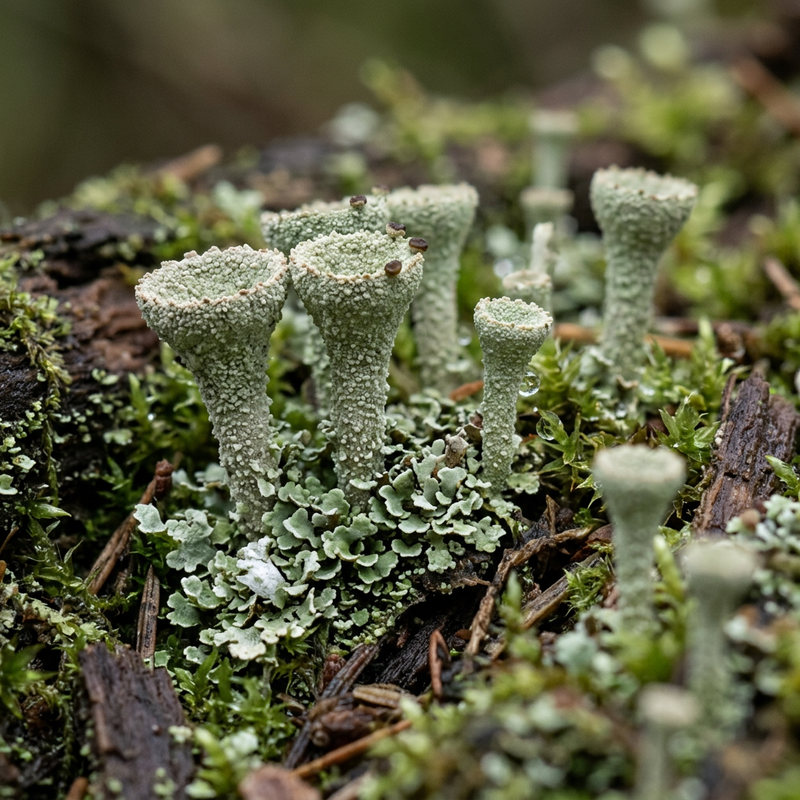 Cladonia-Flechte (Cladonia), illustration IA